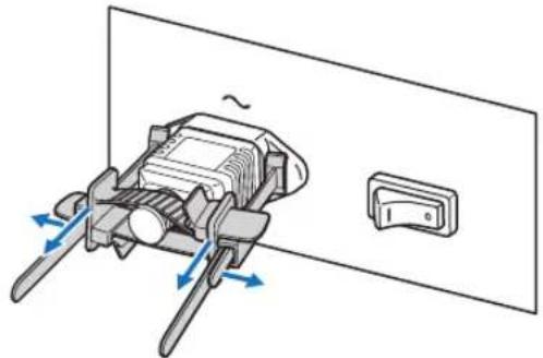SHARP NP-PH3501QL - Removing the power cable from the power cable stopper - 2