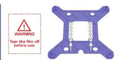 WARNING Tear the film off before use.