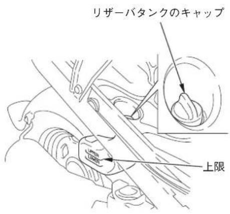 リザーバタンクのキャップ 上限