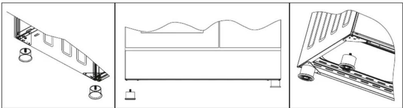 Infiniton CC9391PBL - In order to install the oven feet; - 1
