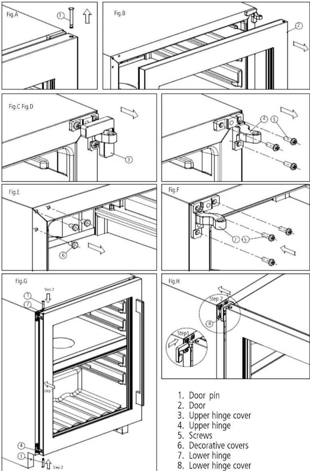 Caple WI3150 - HOW TO CHANGE THE DOOR OPENING - 1