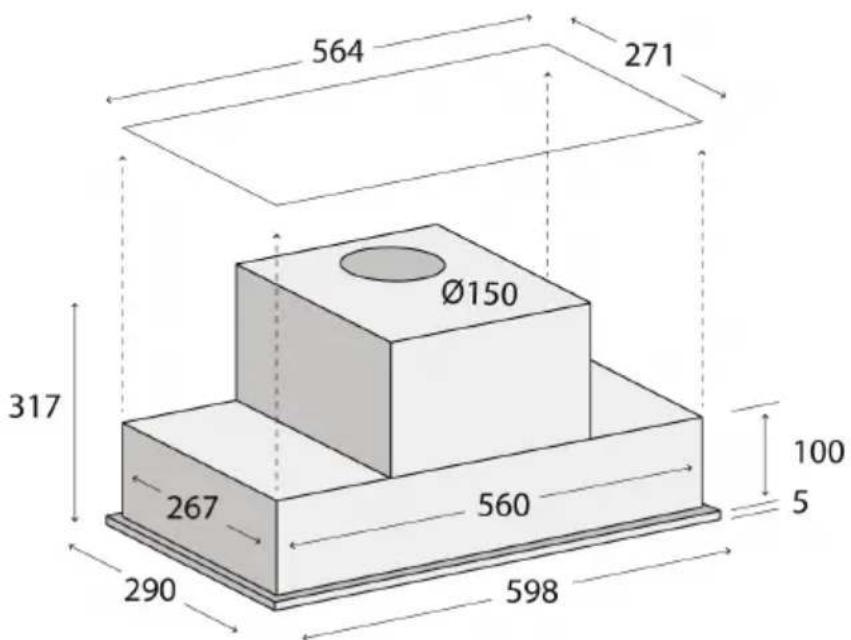 564 271 Ø150 317 267 560 100 5 290 598