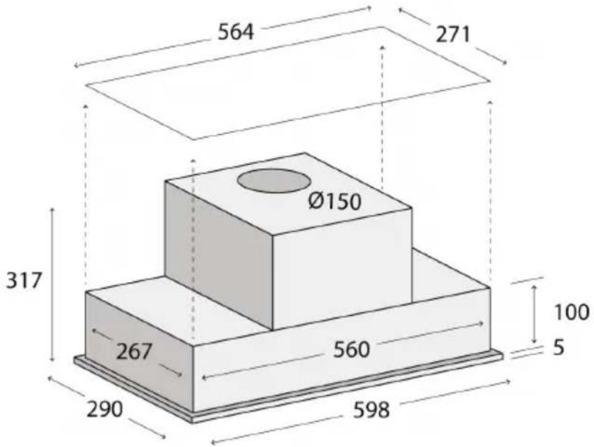 564 271 Ø150 317 267 560 100 5 290 598