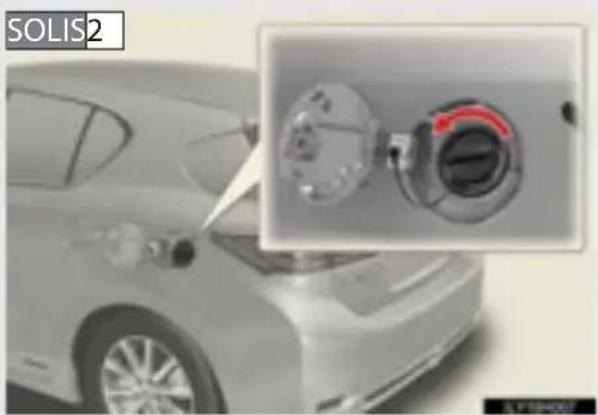 LEXUS CT 200h (2010) - Degvielas iepildes vāciņa atvēršana - 2