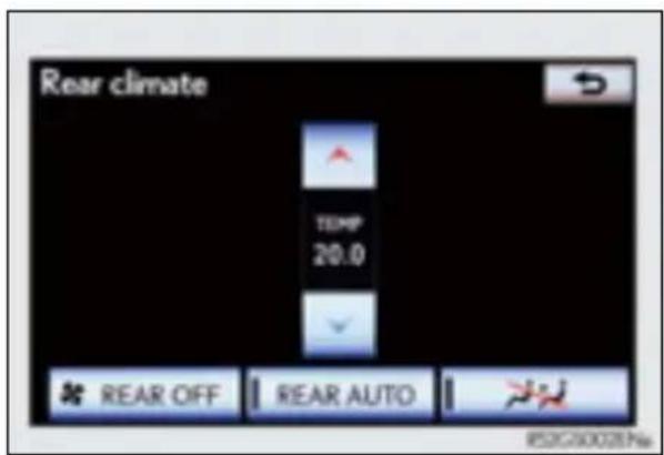 Rear climate TEMP 20.0 REAR OFF REAR AUTO PSG/00025N6