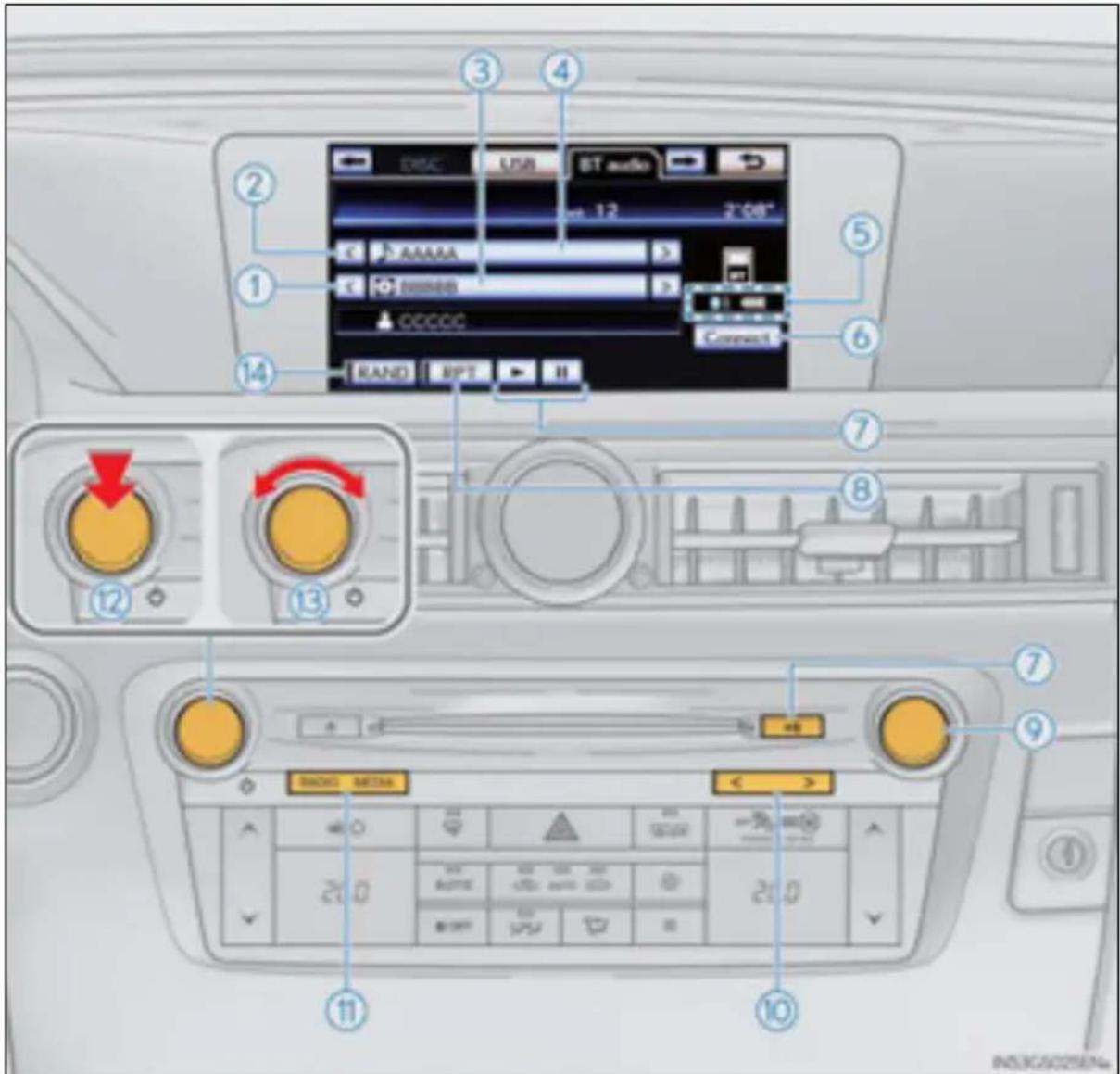 LEXUS GS 250 (2012) - Bluetooth® audio klausīšanās - 1