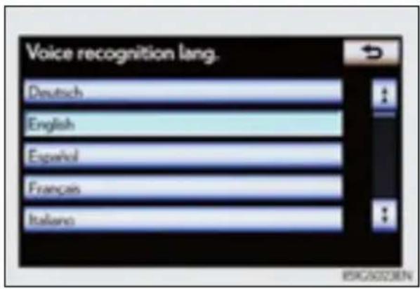 Voice recognition lang. Deutsch English Español Français Italanc