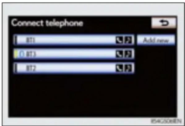 Connect telephone BT1 Add new (0 BT3) BT2 854CS6eEN