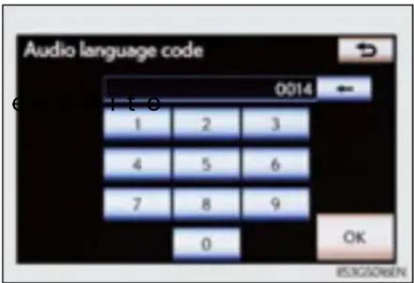 Audio language code 0014 1 2 3 4 5 6 7 8 9 OK ISI/OSOEN