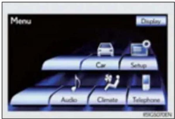 Menu Display Car Setup Audio Climate Telephone PSG507EN