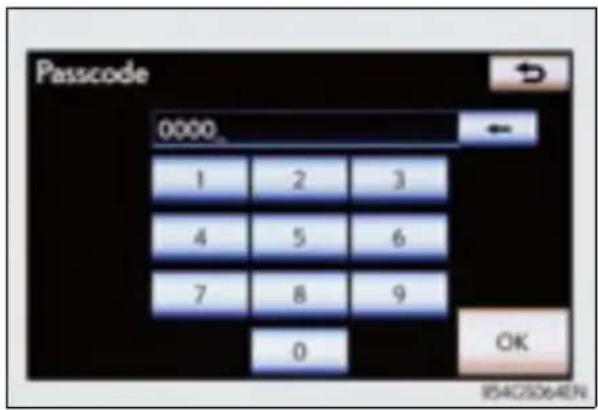 Passcode 0000_ 1 2 3 4 5 6 7 8 9 0 OK RS4C2D64EN