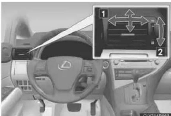 LEXUS RX 350 (2006) - Gaisa ieplūdes sprauslu stāvokļa regulēšana, to aizvēršana un atvēršana - 2