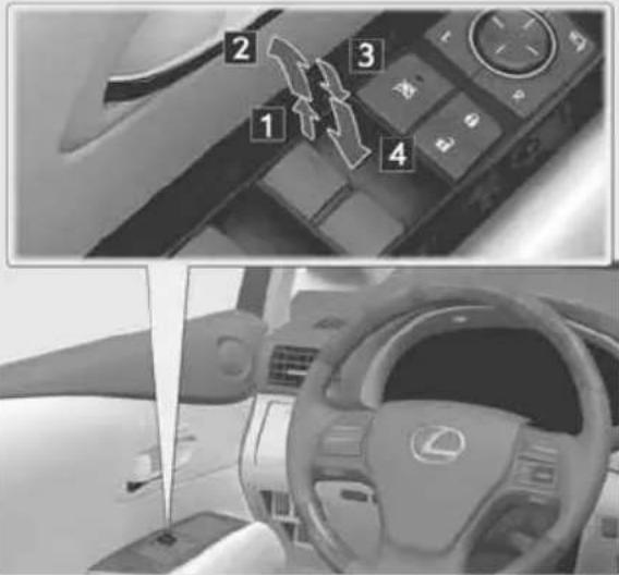 LEXUS RX 350 (2006) - 1-4. Logu, jumta lūkas un elektroniskā saulsarga atvēršana un aizvēršana Logu elektropievads - 1