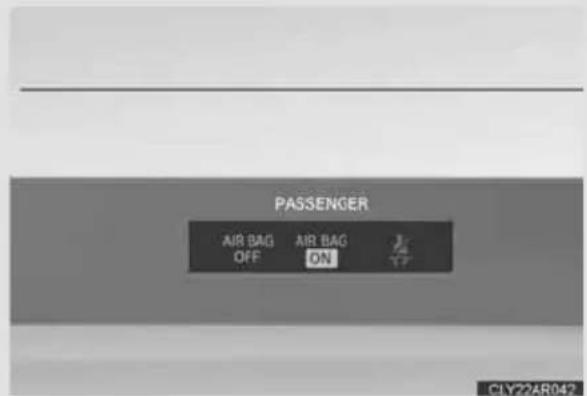 PASSENGER AIR BAG OFF AIR BAG ON CLY22AR047