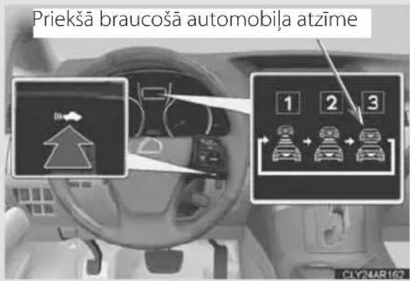 Priekšā braucošā automobiļa atzīme 1 2 3