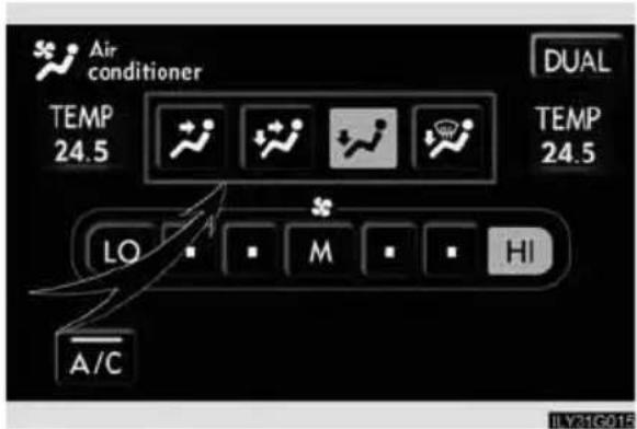 Air conditioner TEMP 24.5 DUAL TEMP 24.5 LO M HI A/C