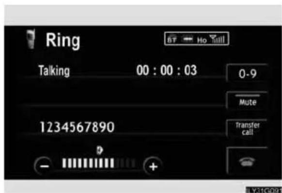 Ring ST → Ho Tall Talking 00 : 00 : 03 0-9 Mute 1234567890 Transfer call - +