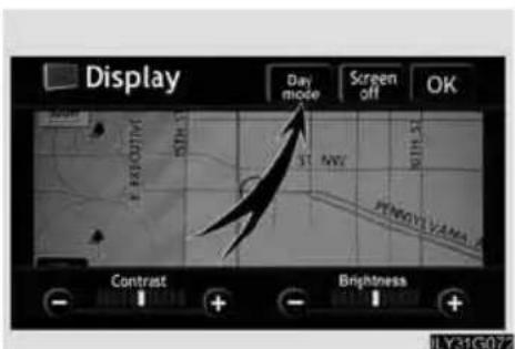 Display Day mode Screen off OK Contrast Brightness JLY31G072