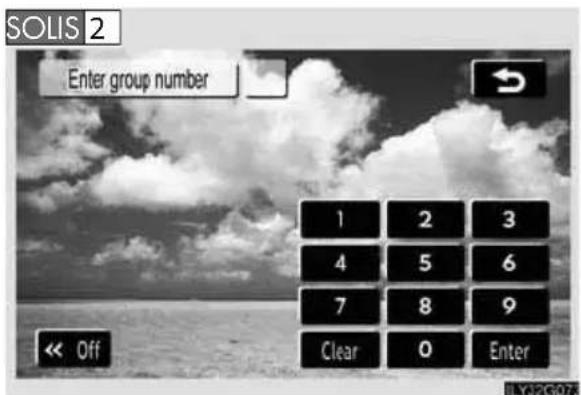 SOLIS 2 Enter group number 1 2 3 4 5 6 7 8 9 Clear 0 Enter