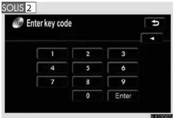 SOLIS 2 Enter key code 1 2 3 4 5 6 7 8 9 0 Enter