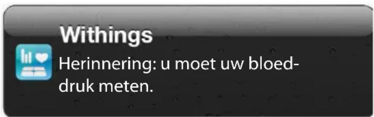 Withings Herinnering: u moet uw bloed- druk meten.