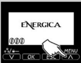 ENERGICA 000 % 0/- V OK ESC MENU