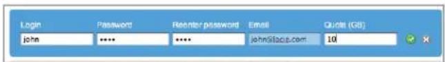 Login Password Reenter password Email Quid (GB) john **** **** john@lacus.com 10