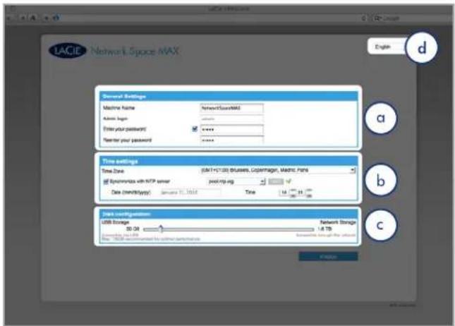 LACIE 301524EK - d. Selectie van Dashboard Language (Dashboard-taal) - 1