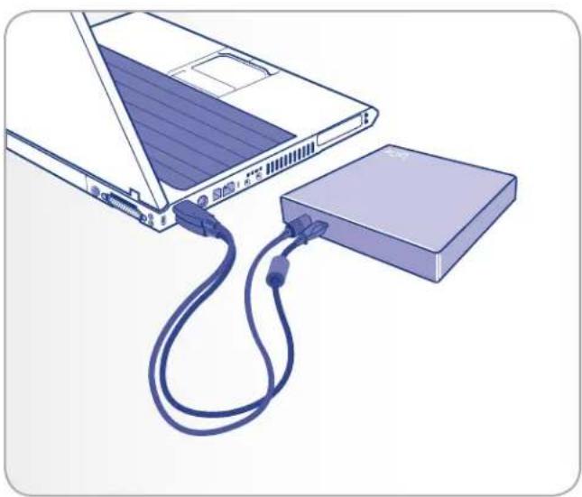 LACIE Portable DVD RW - De USB-stroomkabel aansluiten (Optioneel) - 1