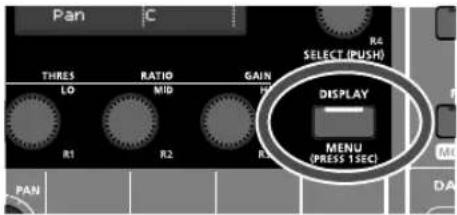 Pan C THRES LO RATIO MID GAIN H RATE R1 R2 R3 SELECT (PUSH) DISPLAY MENU (PRESS 13EC)