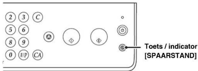 2 3 C 5 6 8 9 0 #/P CA Toets / indicator [SPAARSTAND]