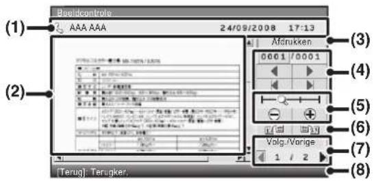 (1) AAA AAA 24/09/2008 17:13 (Afdrukken 0001 / 0001 (3) (4) (5) (6) (7) (8) [Terug]: Terugker: