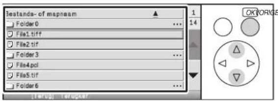 Bestands-of mapnam Folder0 File1.tif File2.tif Folder3 File4.pol File5.tif Folder6 [OK/ORIGE] [TERUG] [TRUCKER]