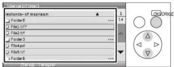 Server1 lestands-of mapnaam Folder 0 File1.tif File2.tif Folder 3 File4.pol File5.tif Folder 6 [ terug] : Terugker OK/ORIGE