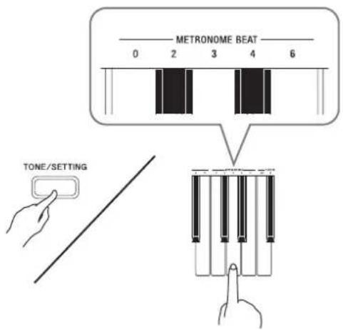 METRONOME BEAT 0 2 3 4 6 TONE/SETTING