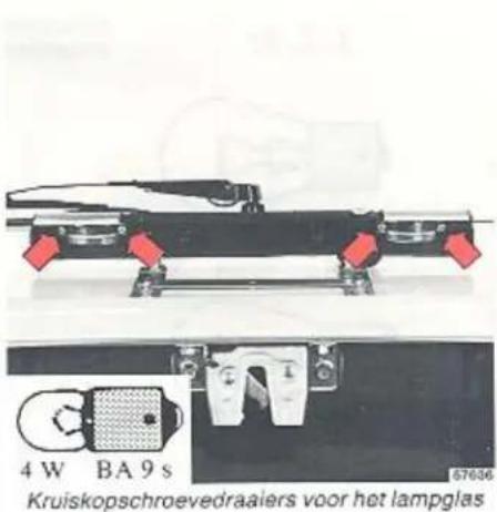 4 W BA 9 s Kruiskopschroevenraalers voor het lampglas