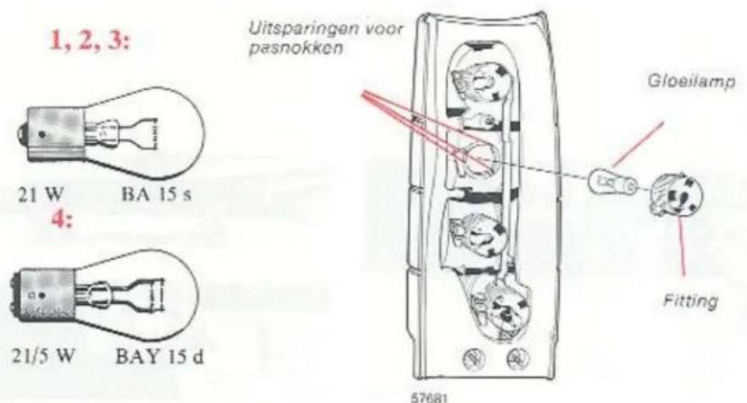 VOLVO 760 (1987) - Gloeilamp vervangen, 5-deurs modellen - 2