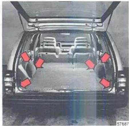VOLVO 760 (1987) - Zitting verwijderen Verankeringsogen voor lading - 3
