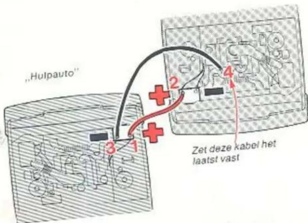 "Hulpauto" 1 2 3 4 Zet deze kabel het laatst vast