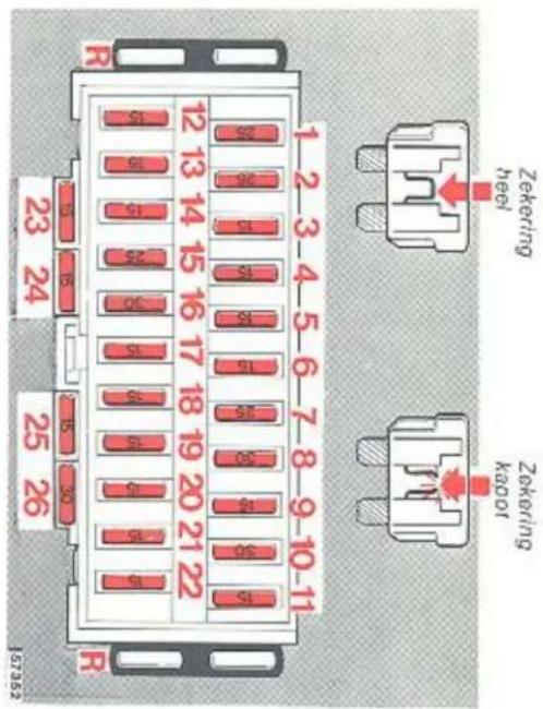 16352 23 24 25 26 R 1 2 3 4 5 6 7 8 9 10-11 Zekerung kaptor Zekerung heel
