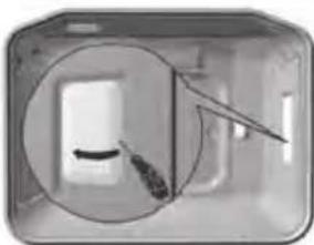 Pelgrim OKW599RVS - De voet en de fitting van de ovenlamp staan onder spanning. Gevaar voor elektrische schok! - 1