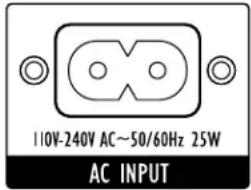 110V-240V AC~50/60Hz 25W AC INPUT