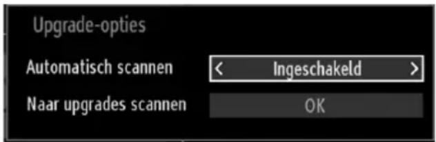 Upgrade-opties Automatisch scannen < Ingeschakeld > Naar upgrades scannen OK
