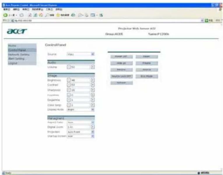 ACER P1100 - Bedieningspaneel - 1