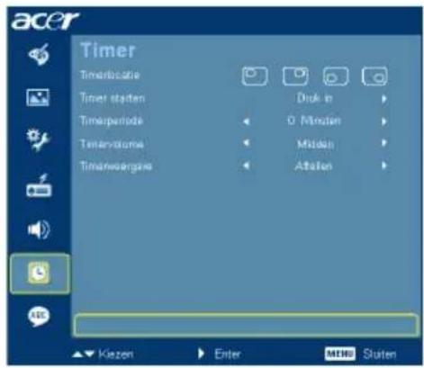 acer Timer Timerboxrate Timer statten Timeperiods Timetysteme Timetwergene Druk in 0 Minuten Midten Afsten ▲ Kiizen Enter MTB0 Staten