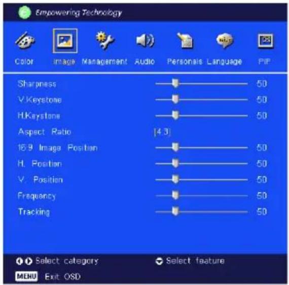 ACER PD723P - Besturingselementen - 1