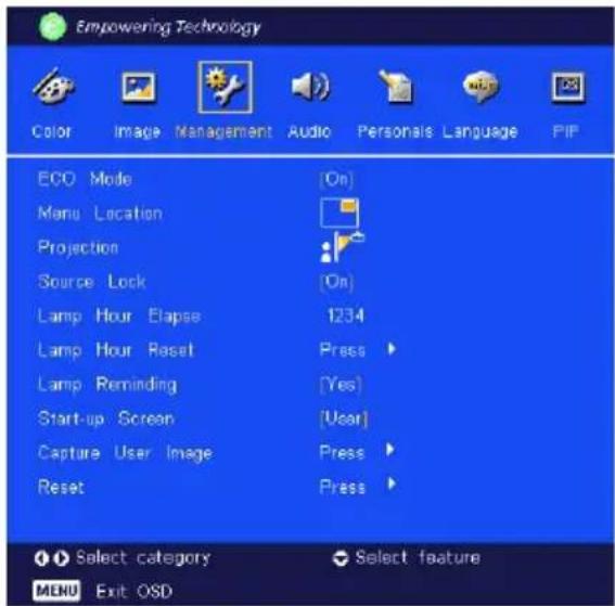 ACER PD723P - Besturingselementen - 1