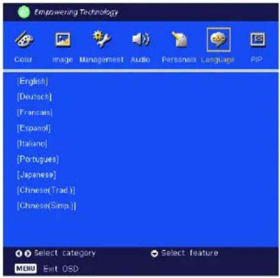 ACER PD723P - Besturingselementen - 1