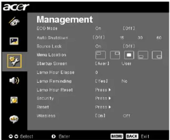 ACER PD724 - Besturingselementen - 1