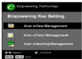ACER PD724 - Besturingselementen - 1